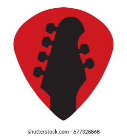 Guitar headstock in guitar pick flat design icon