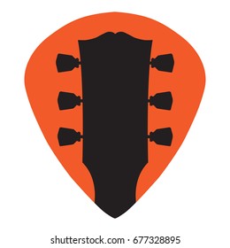 Guitar Headstock In Guitar Pick Flat Design Icon