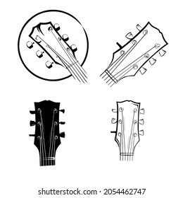 guitar headstock vector of various types.