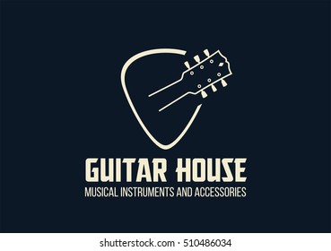 Guitar House Outline Logo