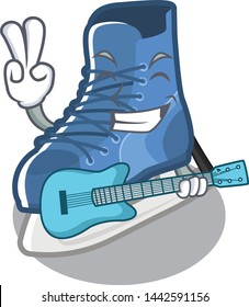 With guitar ice skates in character wooden cabinets