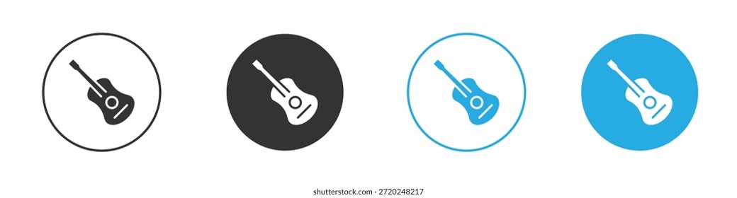 Ícone de guitarra para app e web design. Ilustração de elemento simples.