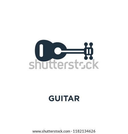Guitar icon. Black filled vector illustration. Guitar symbol on white background. Can be used in web and mobile.