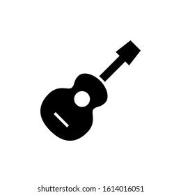 Guitar Icon in black flat shape design on white background