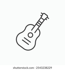 Guitar icon in black outlined and solid.