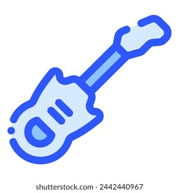 icono de guitarra en estilo bluetone