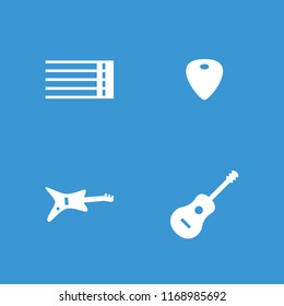 Guitar icon. collection of 4 guitar filled icons such as . editable guitar icons for web and mobile.