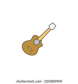 Guitar icon in color, isolated on white background 