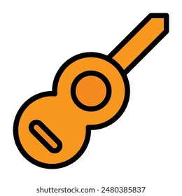 guitar icon color or logo illustration outline black style