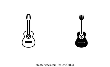 Concepto de icono de guitarra. Vector de acciones