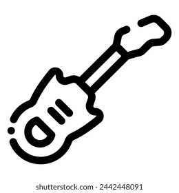 guitar icon in dashed line style