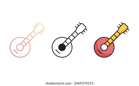Guitar icon design with white background stock illustration