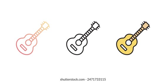Diseño de icono de guitarra con fondo blanco ilustración de stock