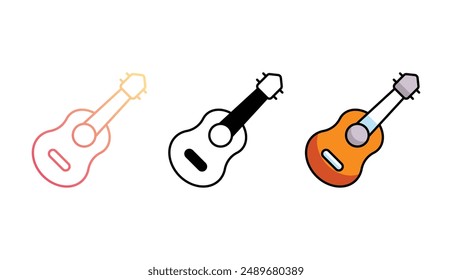 Guitar icon design with white background stock illustration