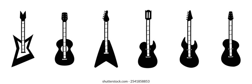 gitarre symbol doodle musik rock jazz metall bündel