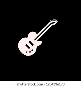 guitar icon drawing illustration on black background