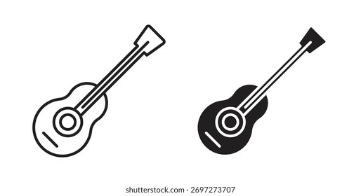 Ícone de guitarra com traçado editável e pacote de vetor plano