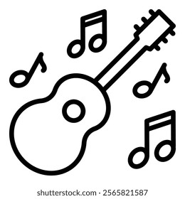 Guitar Icon Element For Design