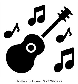 Guitar Icon Element For Design