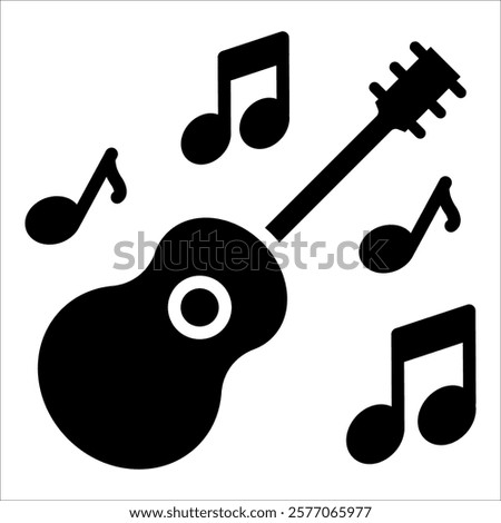 Guitar Icon Element For Design