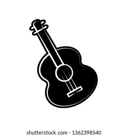 Guitar icon. Element of dia de muertos for mobile concept and web apps icon. Glyph, flat icon for website design and development, app development