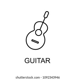 guitar icon. Element of simple music icon for mobile concept and web apps. Thin line guitar icon can be used for web and mobile on white background