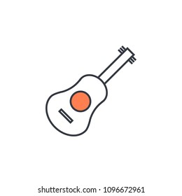 guitar icon. Element of web icon with one color for mobile concept and web apps. Thin line guitar icon can be used for web and mobile. Premium icon on white background