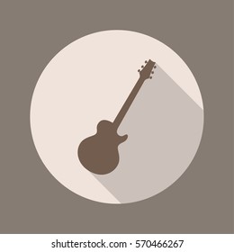 Guitar Icon, Flat Design 