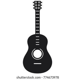 guitar icon, flat design guitar icon 