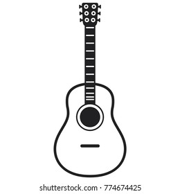 guitar icon, flat design guitar illustration 