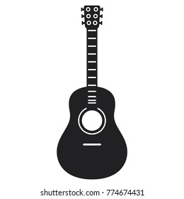 guitar icon, flat design guitar illustration 