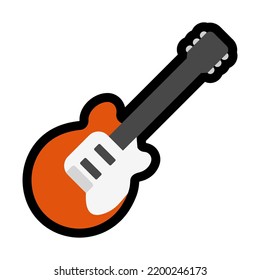 Guitar icon flat design isolated on white background