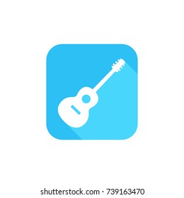 Guitar icon flat design for website or smart phone screen application vector