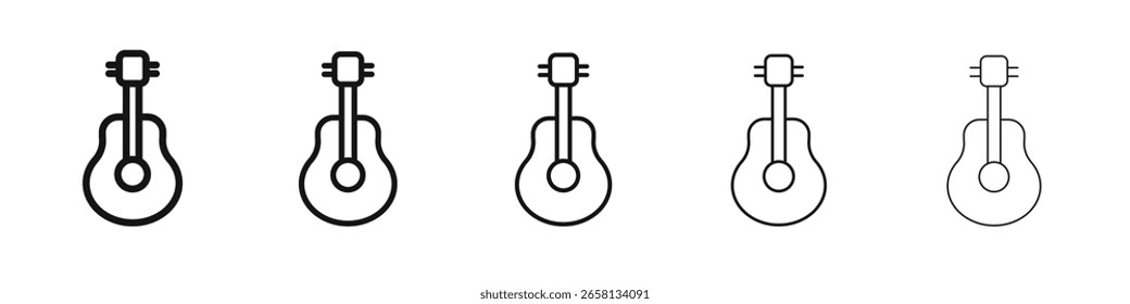 Guitar icon flat illustration set logo