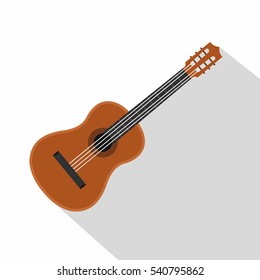 Guitar icon. Flat illustration of guitar vector icon for web