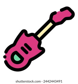 Gitarren-Icon im Flat Line-Stil