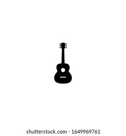 guitar icon. flat, simple, black.
