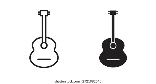 Ícone de guitarra ícone simples plano. Versão linear - stock vetor.