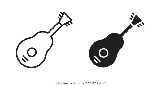 Gitarre Icon Flat und Stroke Collection für ui ux work.