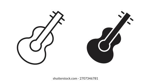 Guitar icon. flat and stroke style Collection. simple symbol