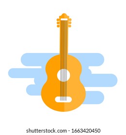 Guitar Icon in flat style. Classical guitar vector. Musical instrument. Music. Vector