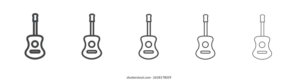 guitar icon flat thin illustration symbol