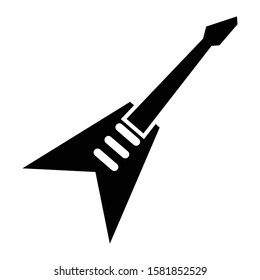 guitar icon glyph vector design