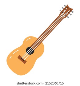Gitarrensymbol. Handgezeichneter Flachstil. Vektorgrafik.