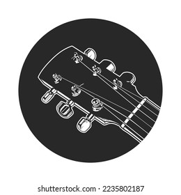 Guitar Icon, Guitar Head Icon, Acoustic Guitar, Guitarist Business Logo, Musician Logo Concept