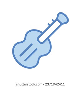 Icono de guitarra aislado en ilustración de material vectorial de fondo blanco.