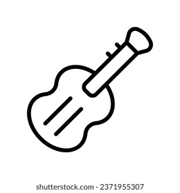 Icono de guitarra aislado en ilustración de material vectorial de fondo blanco.