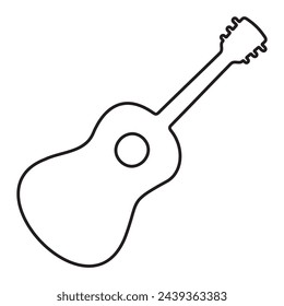 icono de guitarra aislado sobre fondo blanco, ilustración vectorial.