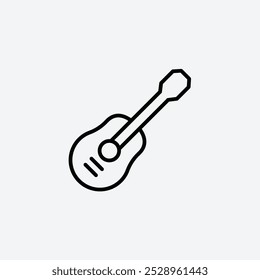 Guitar icon isolated on the white background.