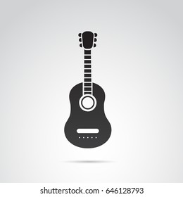 Guitar icon isolated on white background. Vector art.